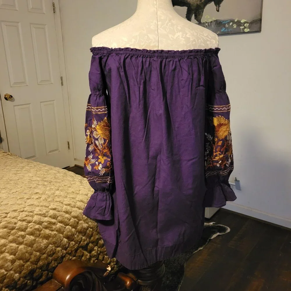 EUC Free People Off The Shoulder Mini Dress - Picture 5 of 8